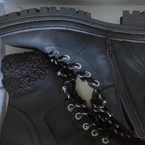 Lace Up Boots Black SZ 10 - Picture 2 of 4